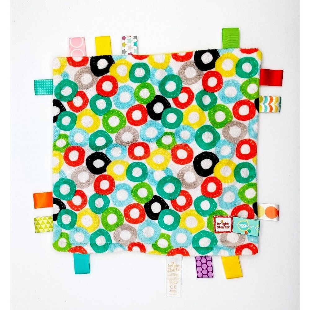 Bright Starts Taggies Circles Soft Baby Security Blanket Lovey 12"